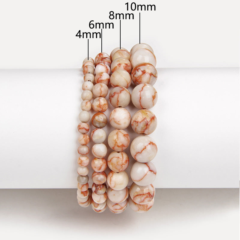 Natural Stone Volcanic Stone Purple Mica Red Agate Crystal Lapis Lazuli Bracelet