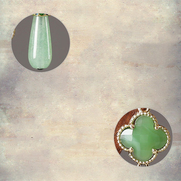 Antique Green Retro Sterling Silver Earrings