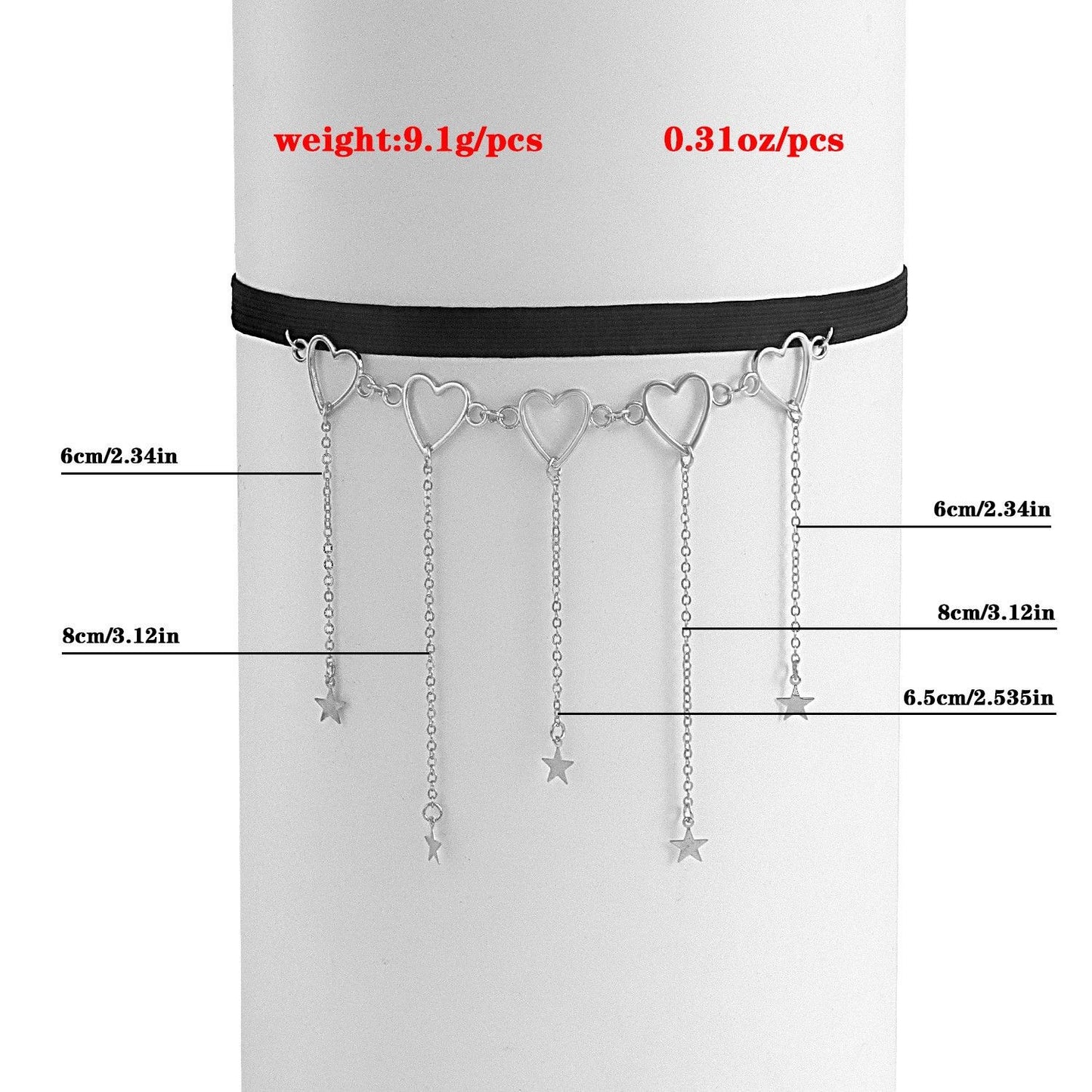 Europe And The United States Cross-border Street Photography Metal Love Thigh Chain