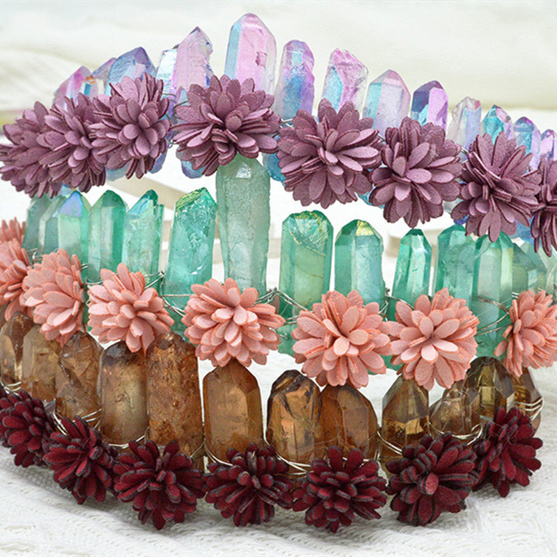 Natural Crystal Rainbow Crown Headband