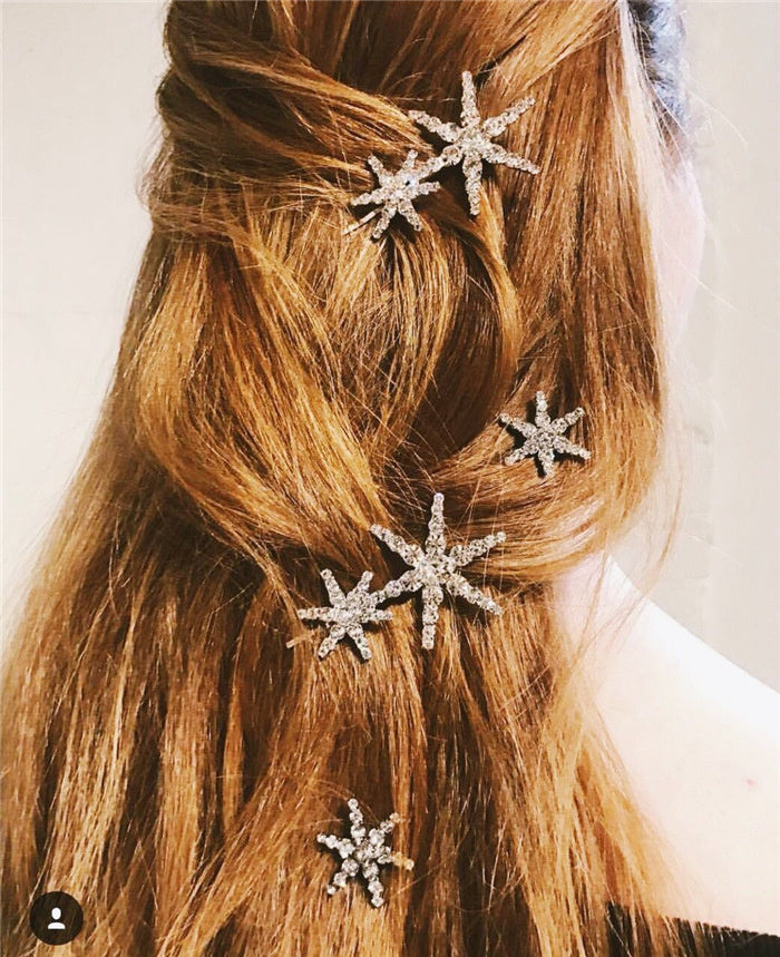 European And American Temperament Diamond Star Clip