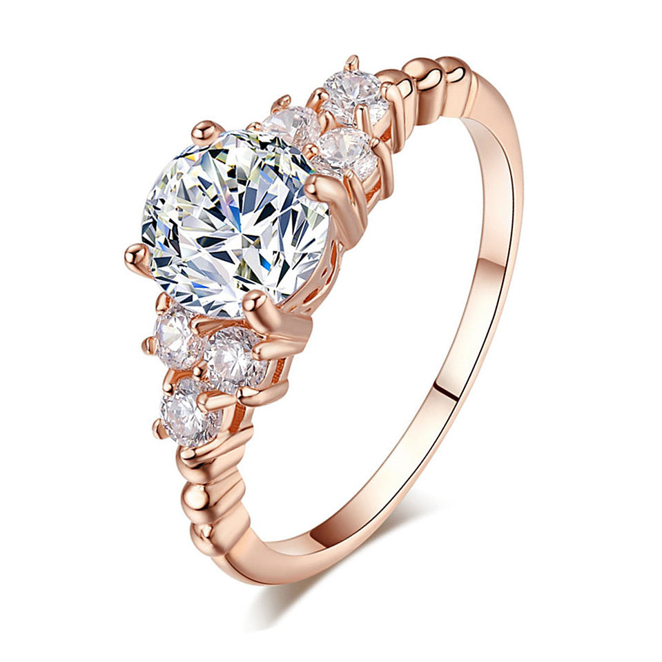 Silver Jewelry Women's Anti-real Diamond Ring Inlaid