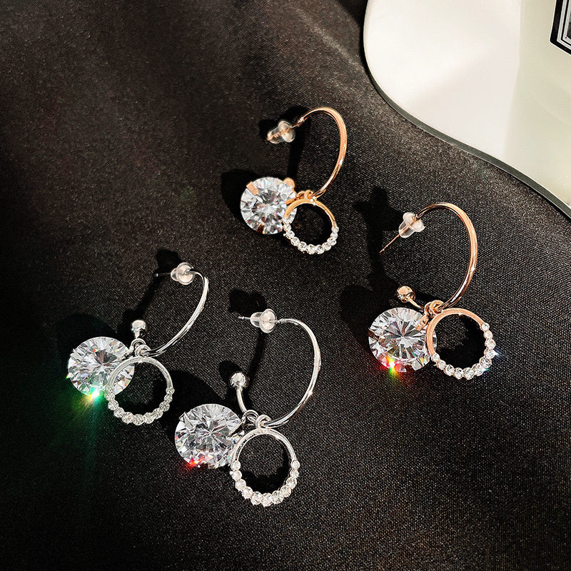 Super Round Zircon Earrings Personality