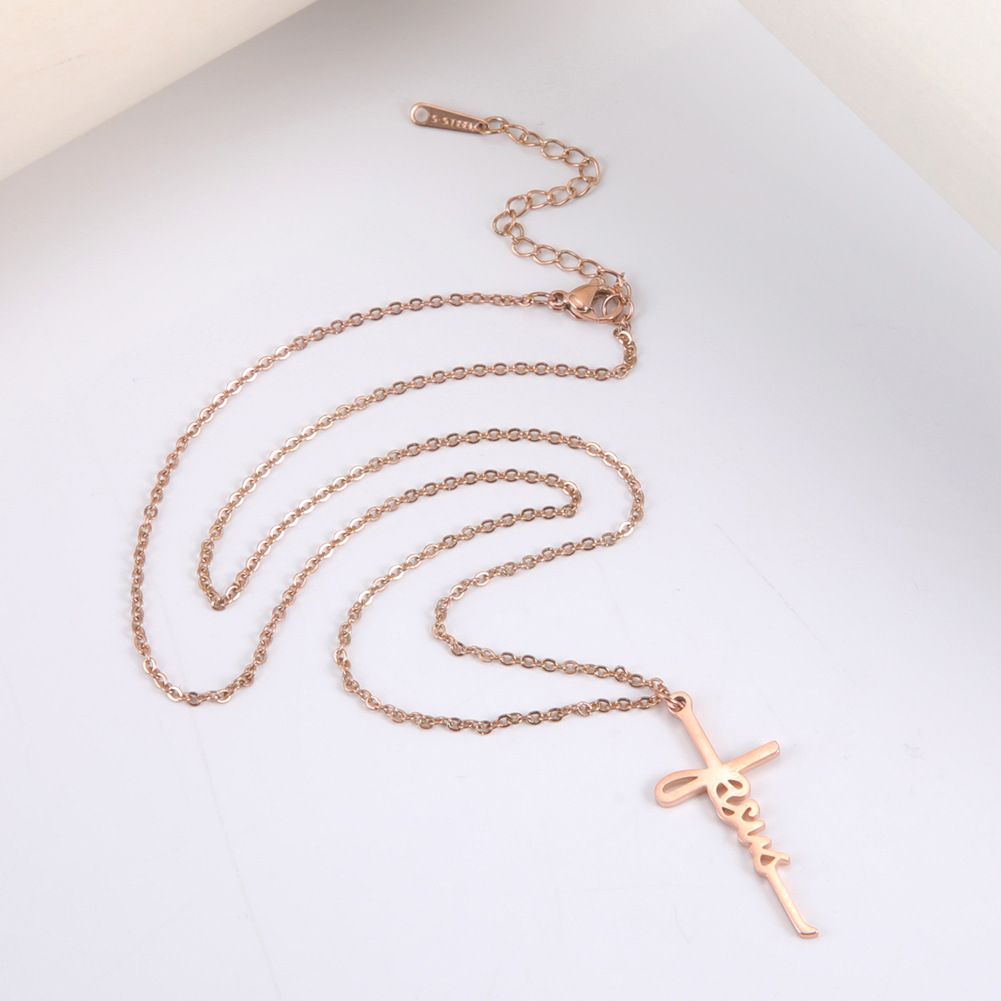 Cross Female Men's Stainless Steel Pendant Necklace