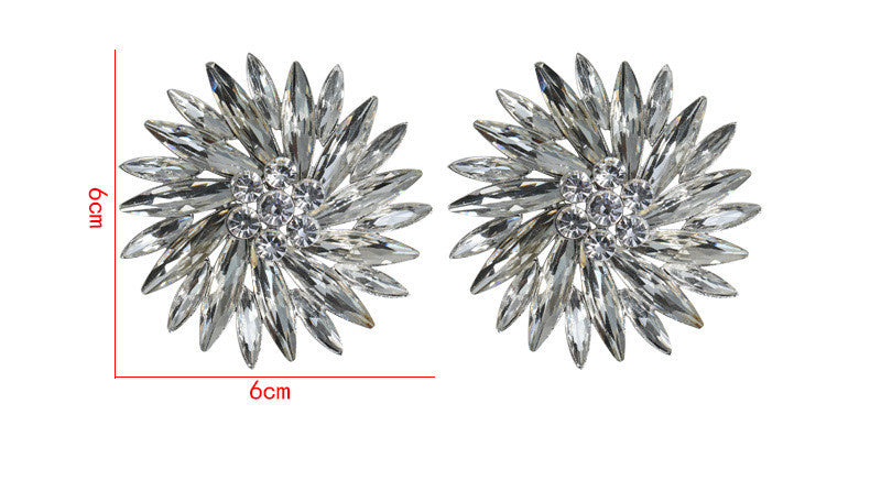 Women's Fashion Leisure Rhinestone Beautiful Flowers Modeling Earrings
