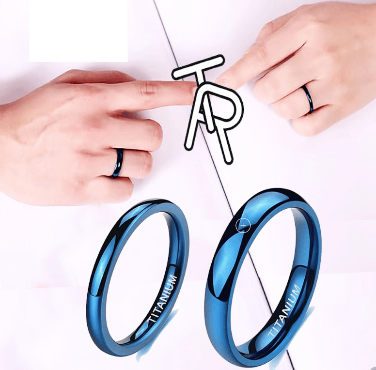 Factory Direct Sales Wide Surface 24mm Blue Titanium Steel Ring Polished Wedding Ring Men And Women Engagement Simple And Comfortable Neutral Ring