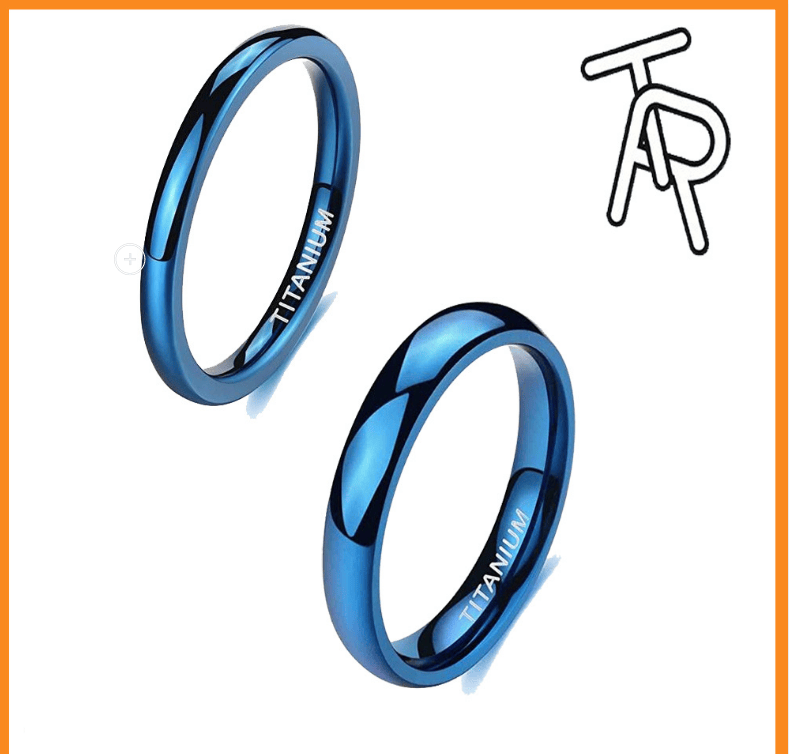 Factory Direct Sales Wide Surface 24mm Blue Titanium Steel Ring Polished Wedding Ring Men And Women Engagement Simple And Comfortable Neutral Ring