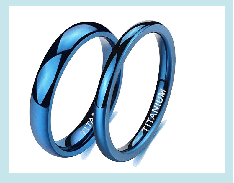 Factory Direct Sales Wide Surface 24mm Blue Titanium Steel Ring Polished Wedding Ring Men And Women Engagement Simple And Comfortable Neutral Ring