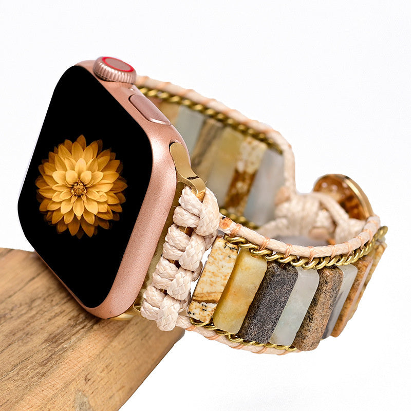 Boho Style Picture Stone Braided Watch Band