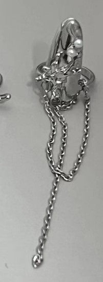 Punk Butterfly Nail Ring Armor Metal Flower Chain Purple Rhinestones Enamel Finger Rings For Women Party Jewelry