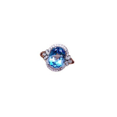 Women's Small Flower Sapphire Diamond Ring