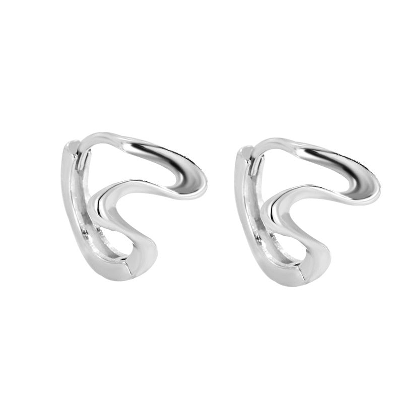 Small Design Jewelry Sterling Silver Irregular Earrings