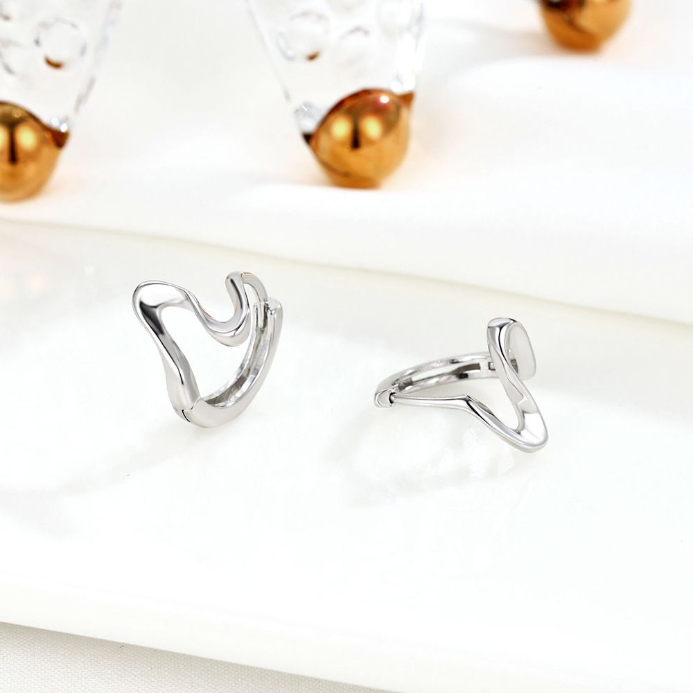 Small Design Jewelry Sterling Silver Irregular Earrings