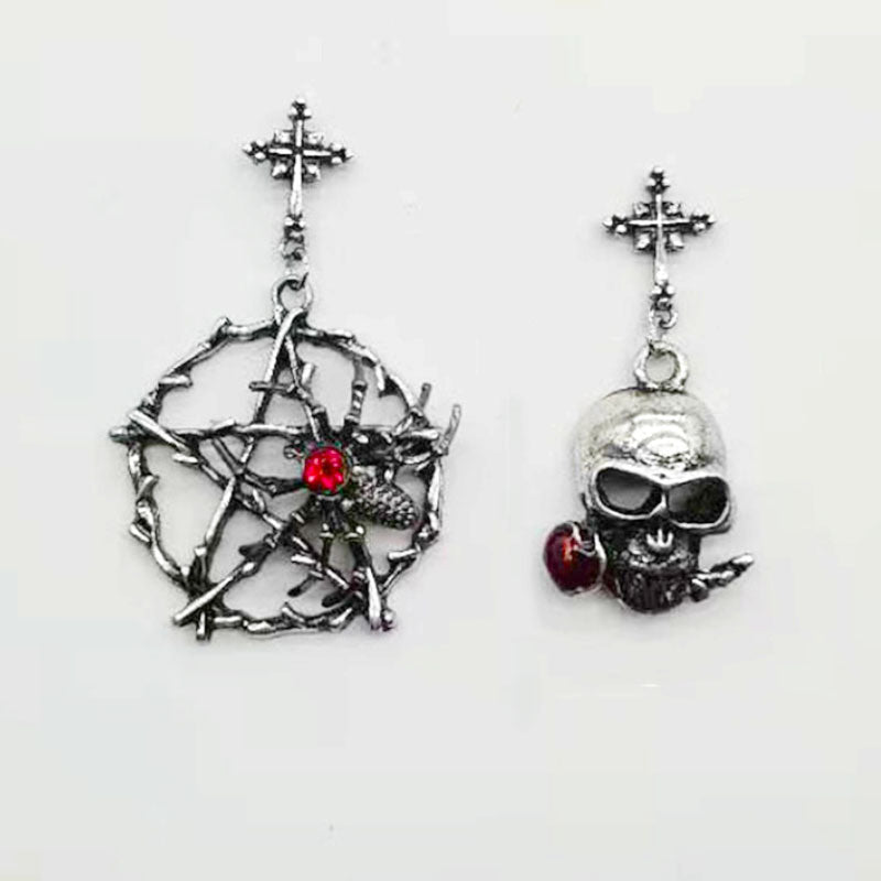 Christmas Halloween Dark Skull Stud Earrings
