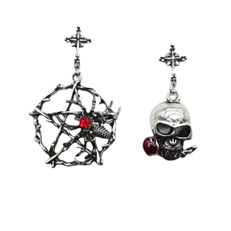 Christmas Halloween Dark Skull Stud Earrings