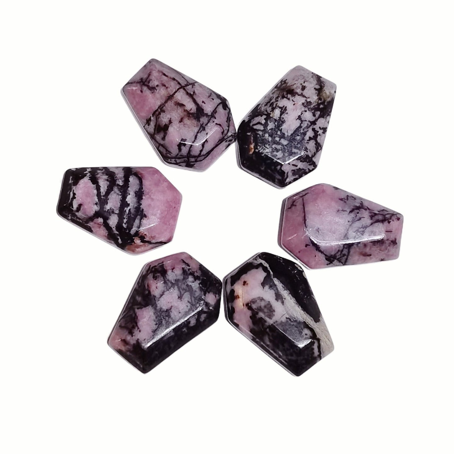 Natural Crystal Agate Mini Coffin Plate Pendant Piece Gem Small Plate Halloween Decorations