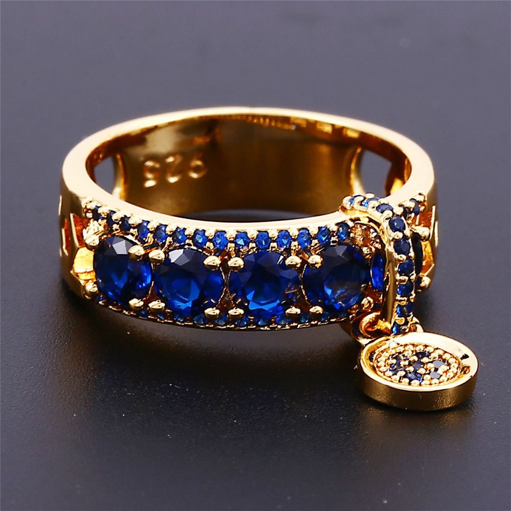 Women's New Disc Inlaid Zircon Ring
