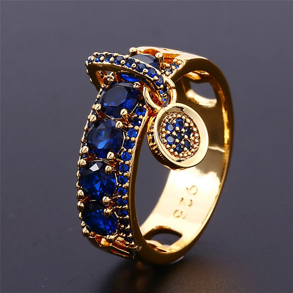 Women's New Disc Inlaid Zircon Ring