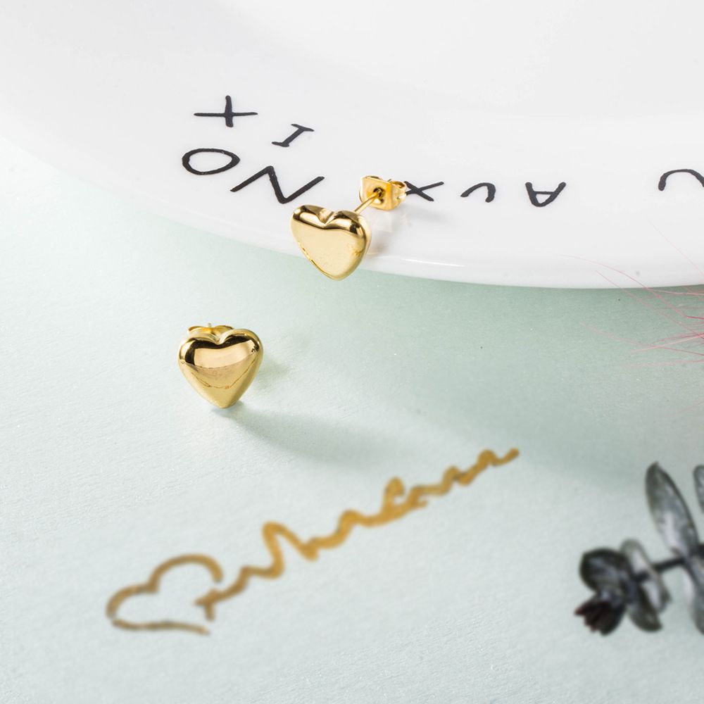 Chaopai Korean Version Peach Heart Earrings Are Simple And Fashionable