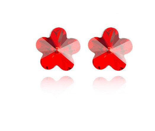 Women's Korean-style Plum Crystal Stud Earrings