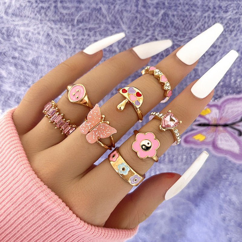 Sweet Tai Love Oil Dripping Ring Set