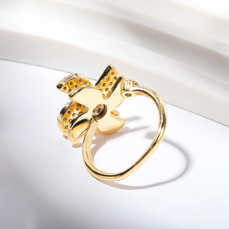 Small And Delicate New Rotary Windmill Ear Stud Earrings