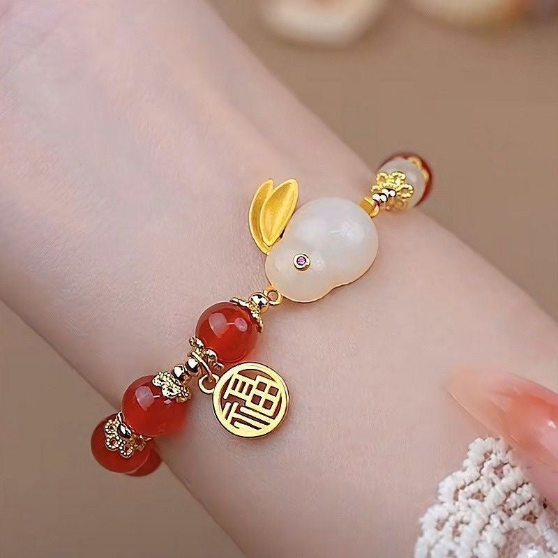 Hetian Rabbit Fu Brand Bracelet For Women