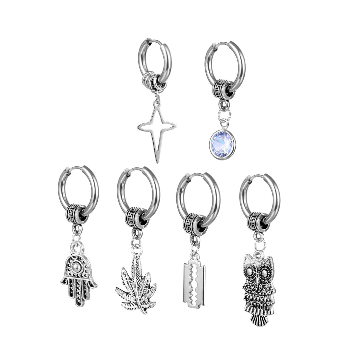 Stainless Steel Coil Earrings Pendant Hipster Street