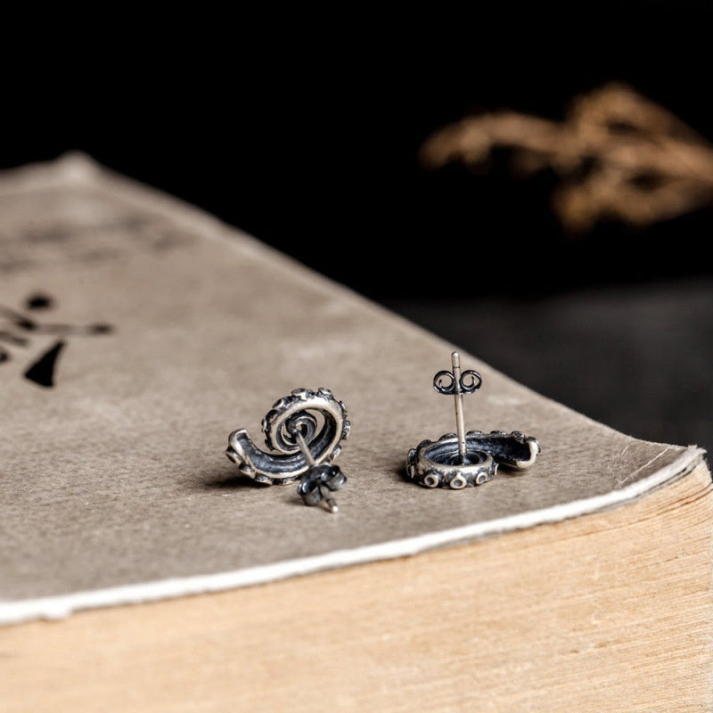 Octopus Claw Tentacle Stud Earrings Gram Style Vintage Silver Earrings For Men And Women Earrings Ear Studs