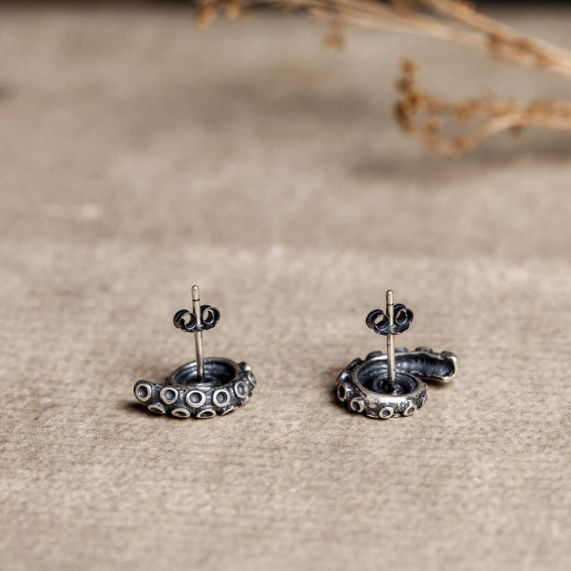 Octopus Claw Tentacle Stud Earrings Gram Style Vintage Silver Earrings For Men And Women Earrings Ear Studs