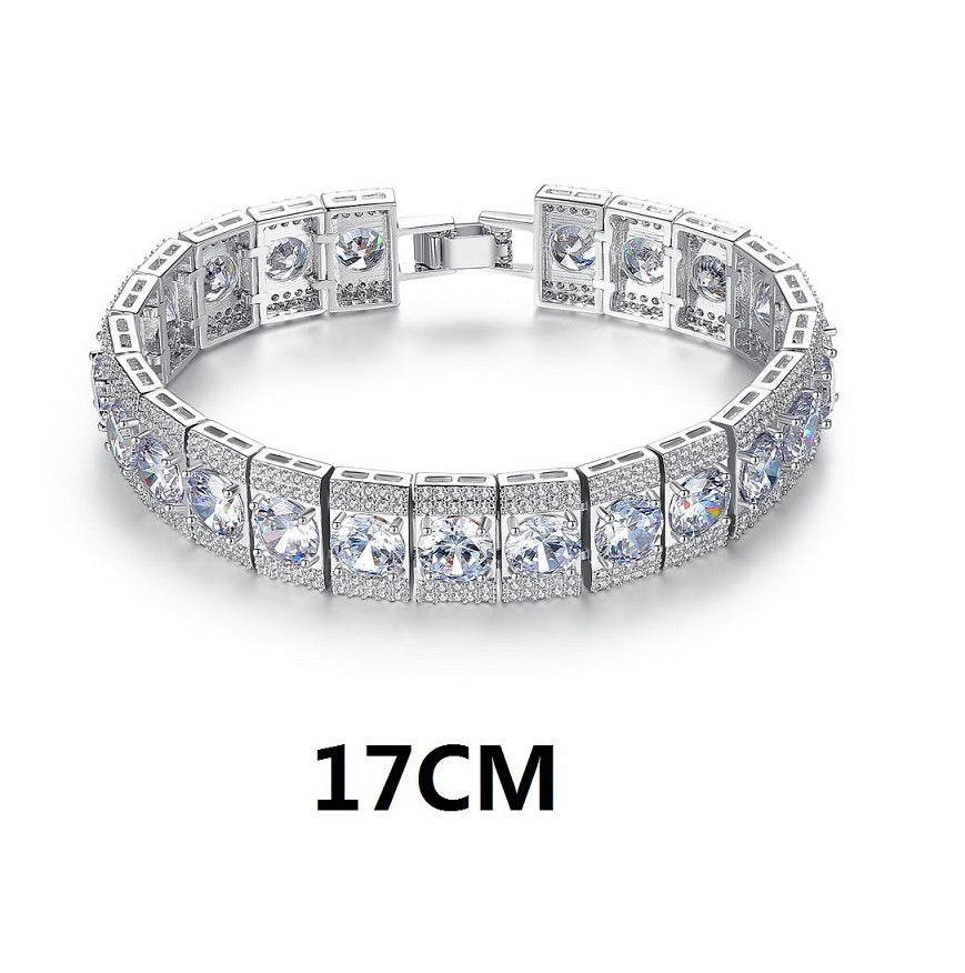 High-grade Copper Inlaid Zircon Bracelet European And American Entry Lux