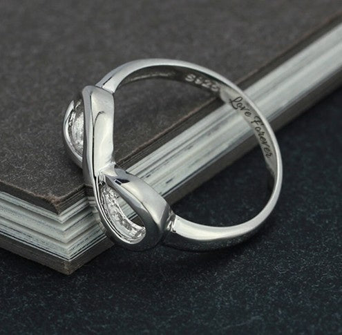 S925 Infinite Symbol Jewelry Personalized Name Carving Ring Ornament