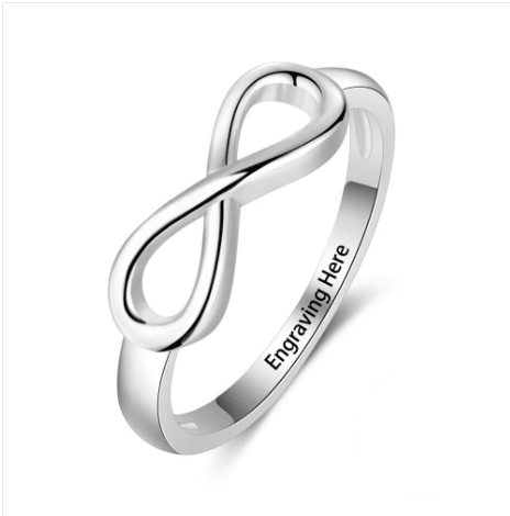 S925 Infinite Symbol Jewelry Personalized Name Carving Ring Ornament