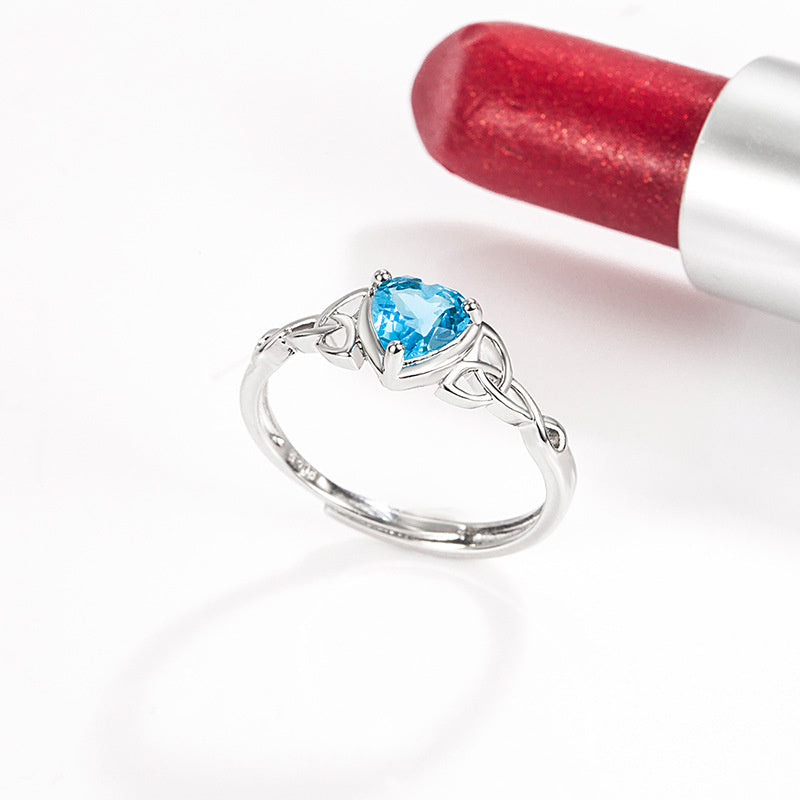 Multi-coloured Heart-shaped Emerald Zirconia Ring For Women