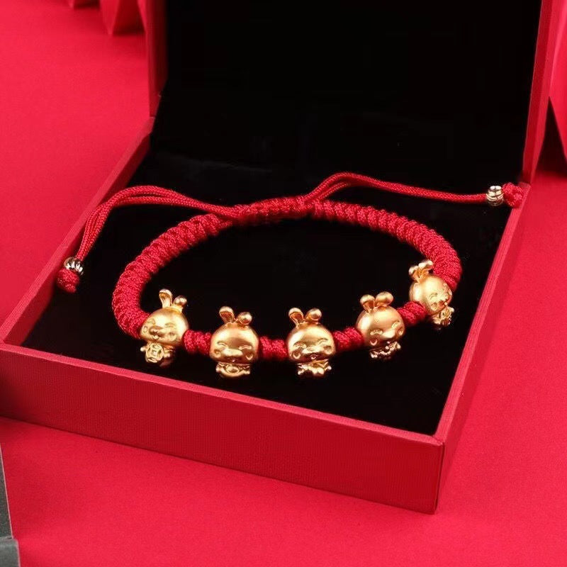 Chinese New Year Five Lucky Rabbit Bracelet Zodiac