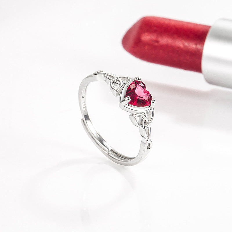 Multi-coloured Heart-shaped Emerald Zirconia Ring For Women
