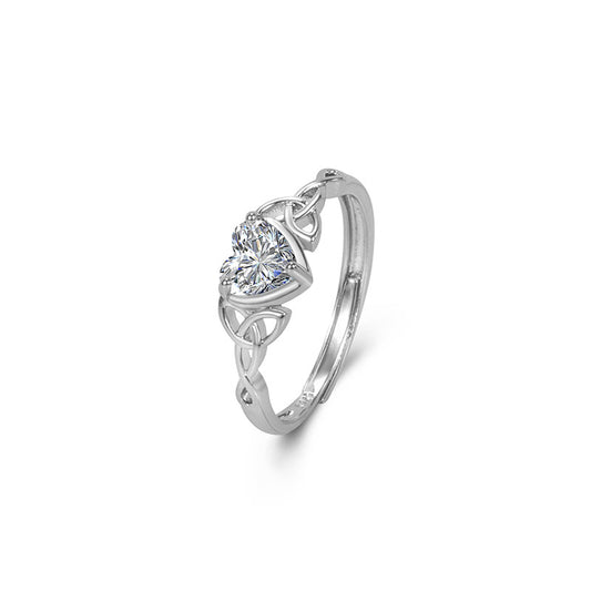 Multi-coloured Heart-shaped Emerald Zirconia Ring For Women