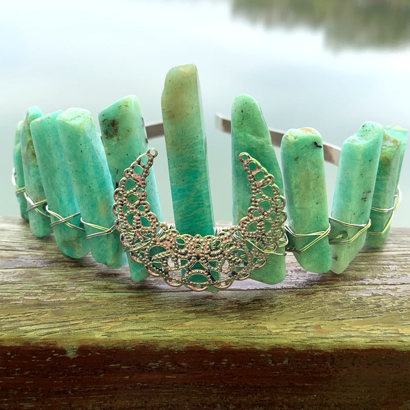 Natural Crystal Rainbow Crown Hair Band