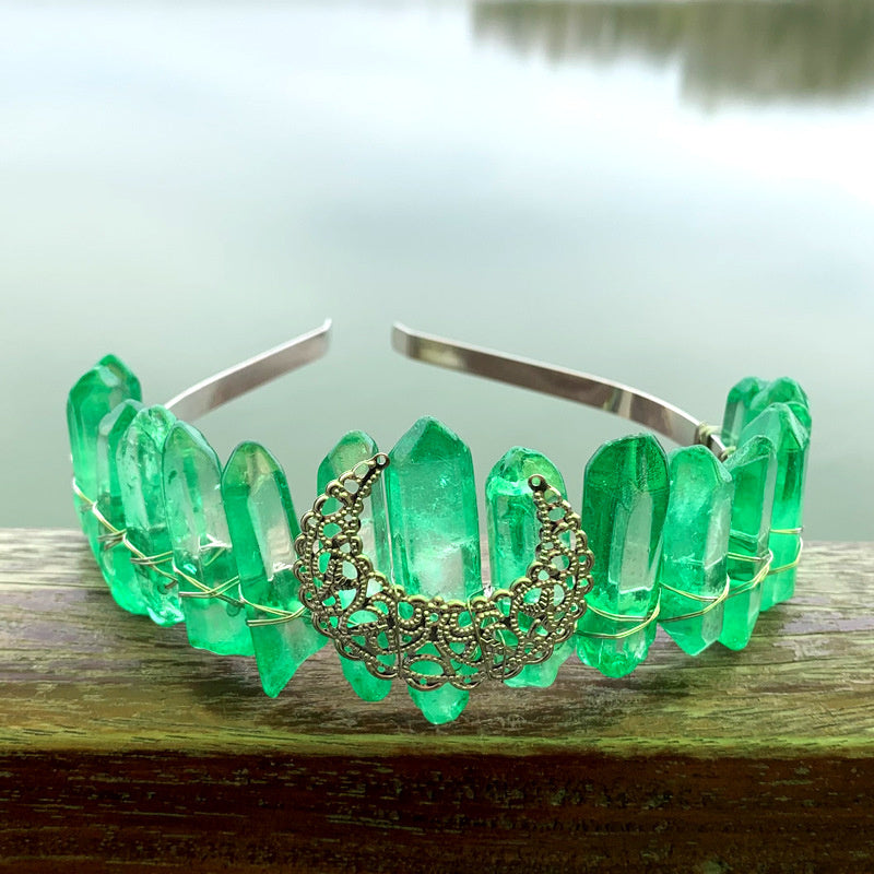 Natural Crystal Rainbow Crown Hair Band