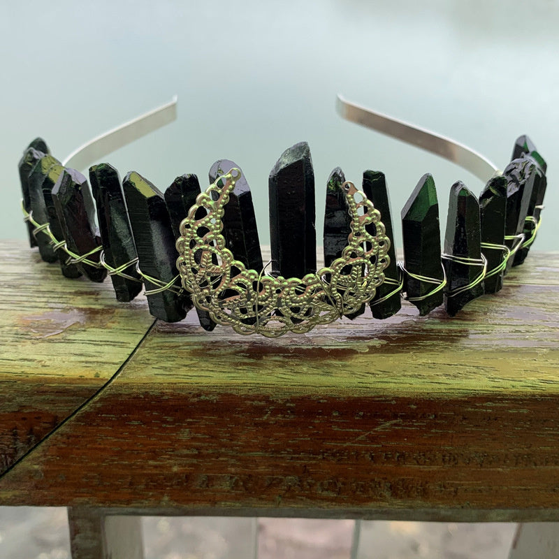 Natural Crystal Rainbow Crown Hair Band