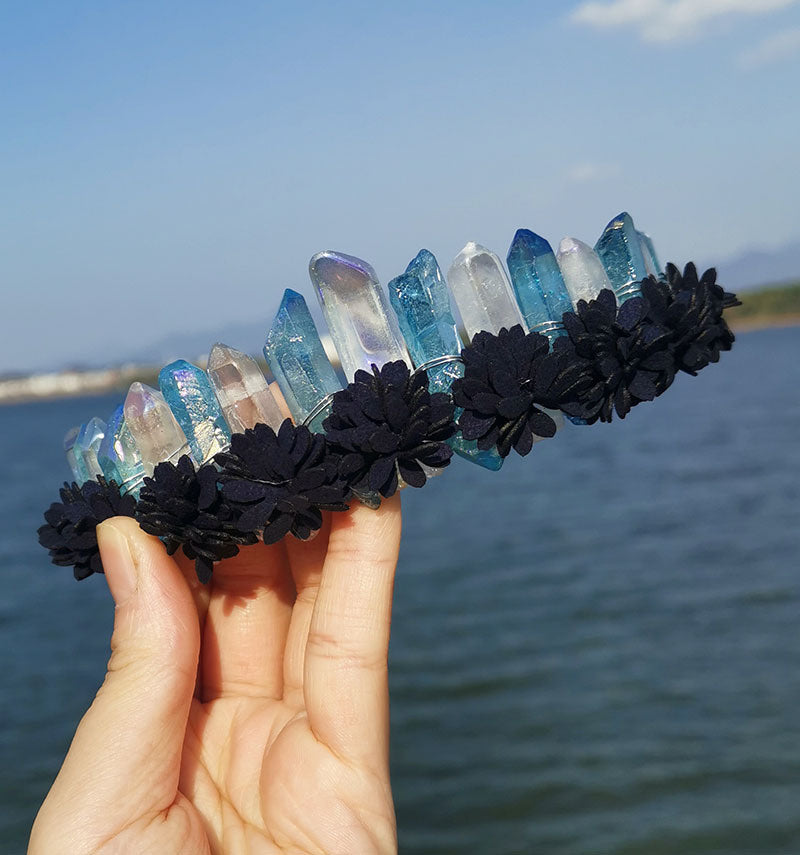 Natural Crystal Rainbow Crown Headband