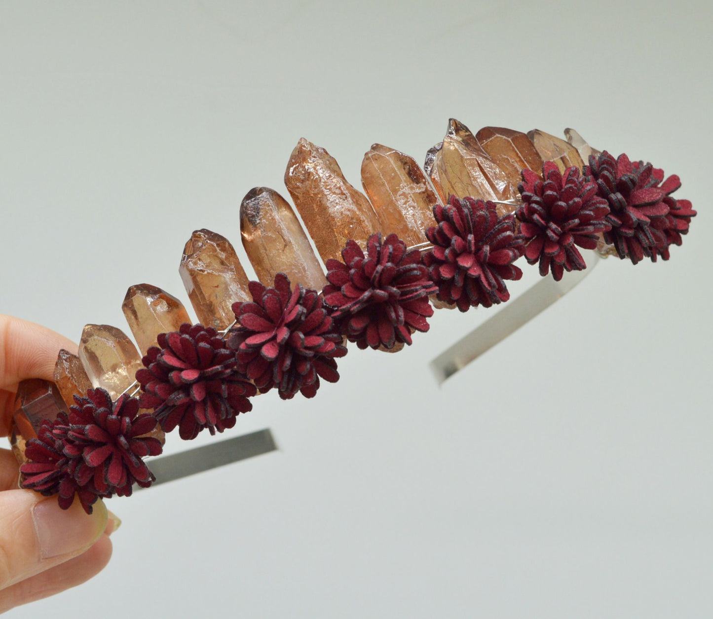 Natural Crystal Rainbow Crown Headband