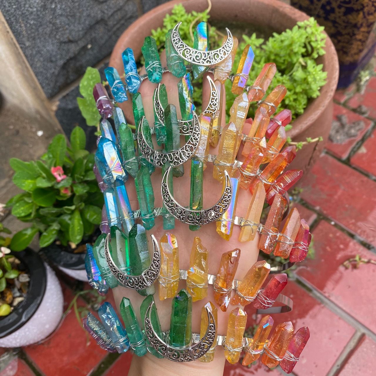 Pure Natural Electroplating White Crystal Rainbow Hair Hoop