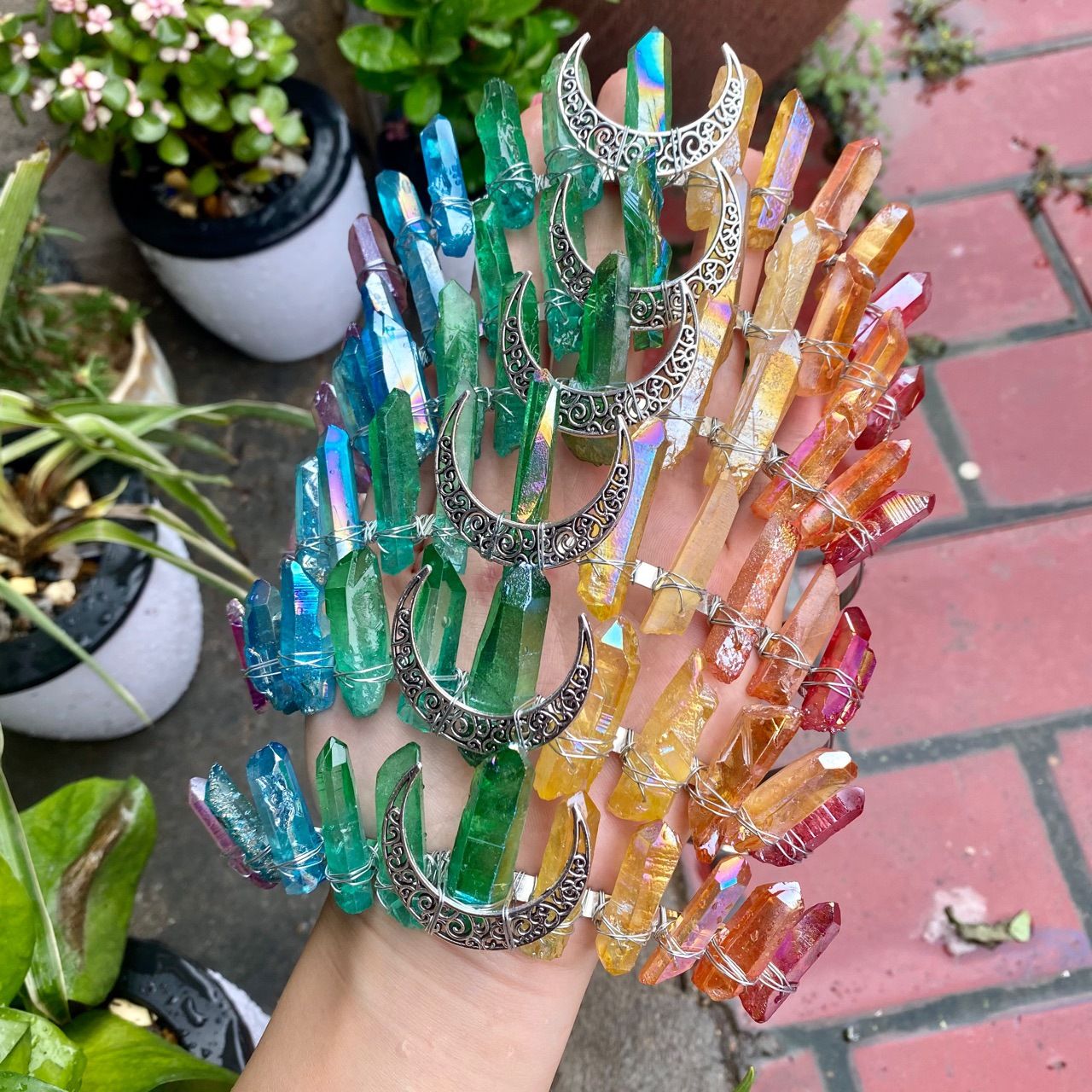 Pure Natural Electroplating White Crystal Rainbow Hair Hoop