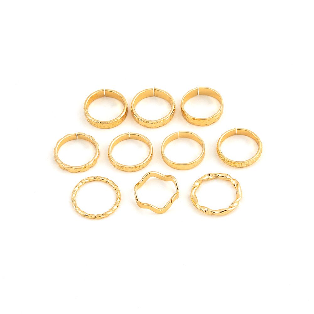 European And American Fashion New Knuckle Ring Set Retro Simple Carved Ring 10 PCs Set Set