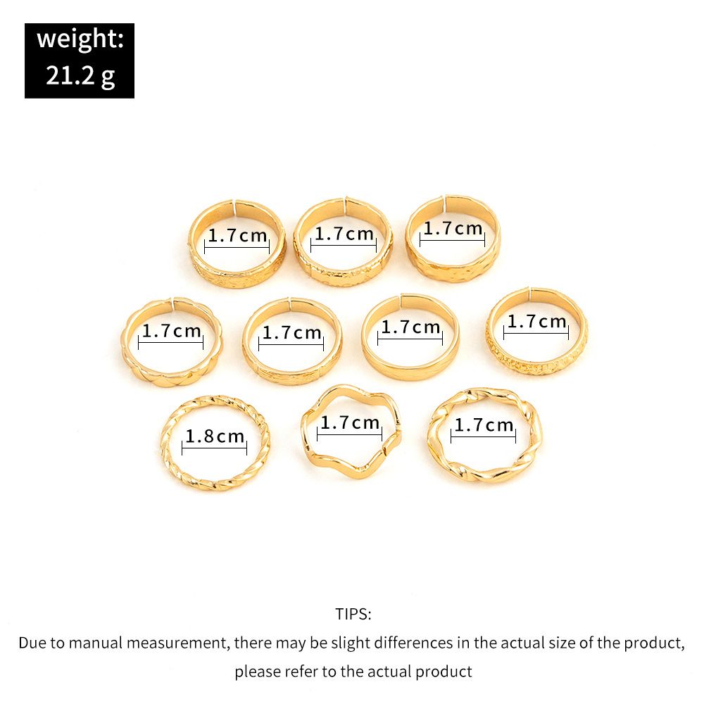 European And American Fashion New Knuckle Ring Set Retro Simple Carved Ring 10 PCs Set Set