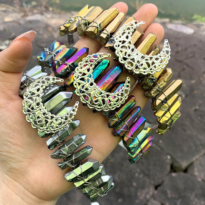 Natural Crystal Rainbow Crown Hair Band