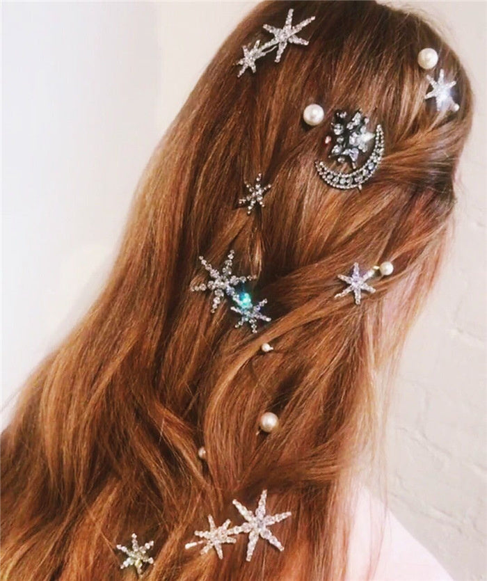 European And American Temperament Diamond Star Clip