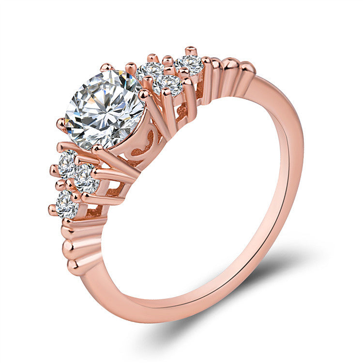 Silver Jewelry Women's Anti-real Diamond Ring Inlaid