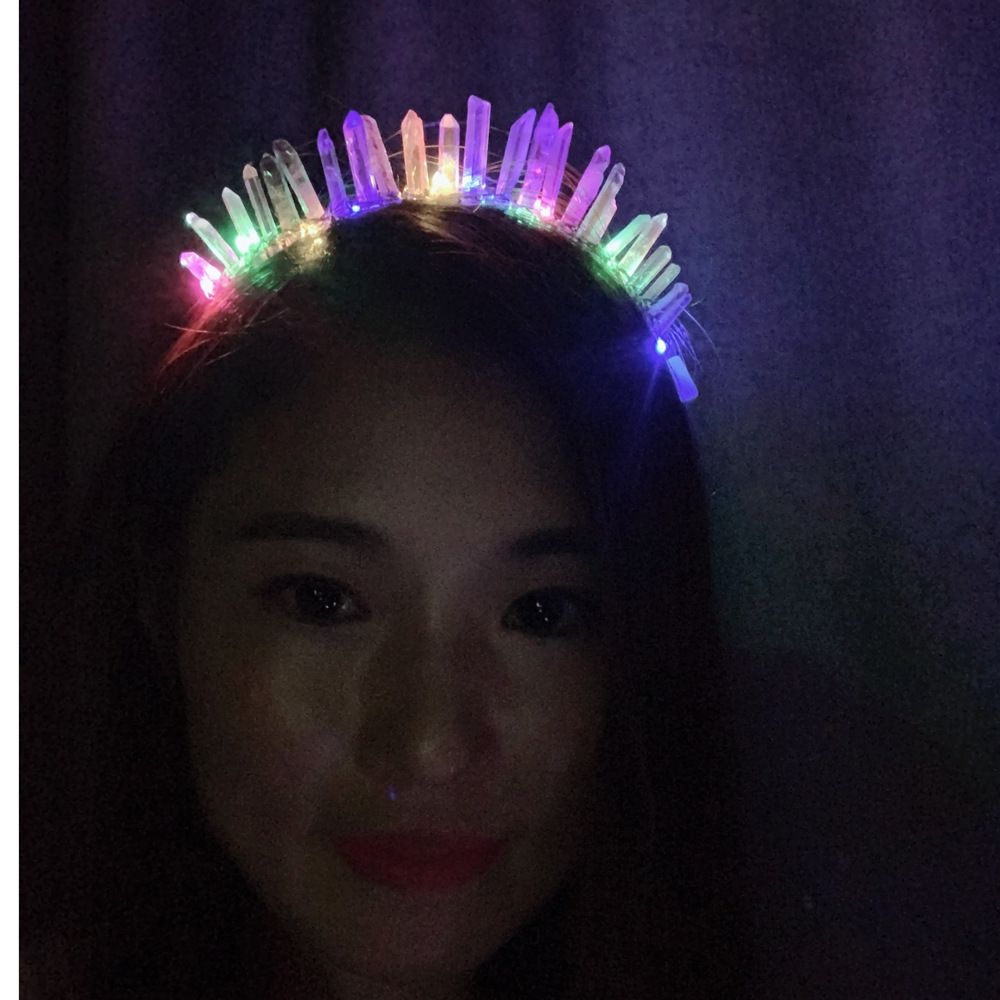 LED Luminous Natural Crystal Hair Band Pure Handmade